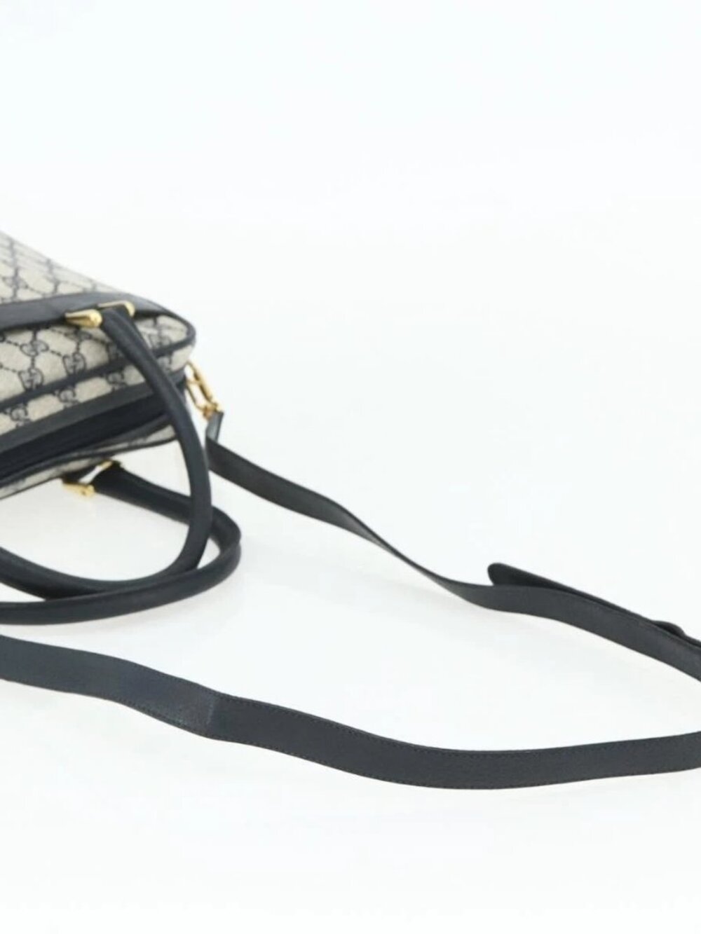 GUCCI GG Supreme Sherry Line Hand Bag PVC 2way Navy Gold 904 02 015 Auth YKZ1353 - Picture 12 of 16